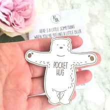 Pocket Hug - White bear on a card - Fred And Bo