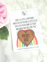 Pocket Hug - MDF heart on a card - Fred And Bo