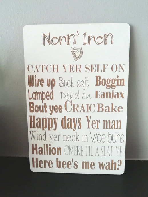 Belfast / Irish Slang Laser Engraved plaque