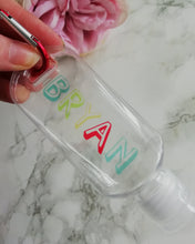 Personalised Hand Sanitiser Bottle 50ml - Bright Shadow Font - Refill Bottle