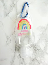 Personalised Hand Sanitiser Bottle 50ml - Bright Rainbow - Refill Bottle