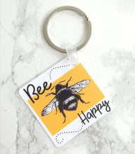 Bee Happy - Bumble Bee Keyring.