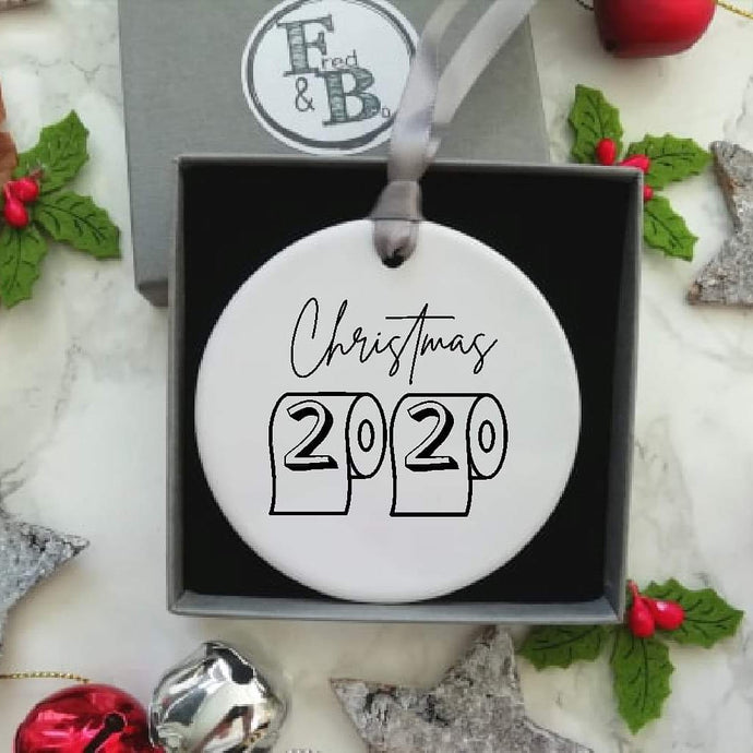 Christmas 2020 Loo Roll Ceramic Hanging Decoration