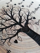 Family tree wood slice- engraved log slice- personalised family gift