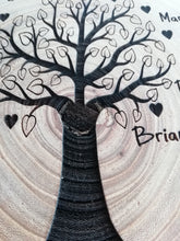 Family tree wood slice- engraved log slice- personalised family gift
