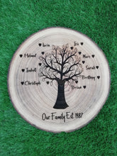 Family tree wood slice- engraved log slice- personalised family gift