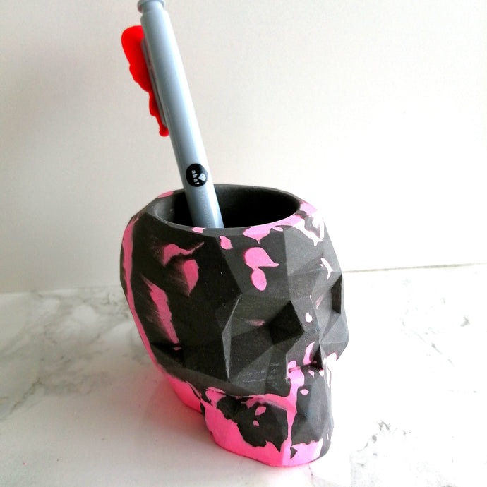 Neon Skull Pot - Jesmonite - Eco Resin