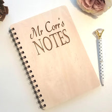 Personalised Engraved Wooden Notebook Journal - Teacher Gift