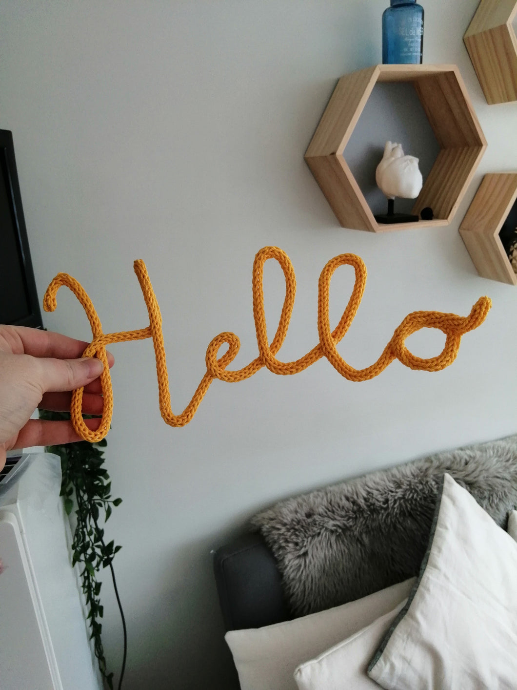 Hello Knitted Wire Word Handwritten Wall Art – Fred And Bo
