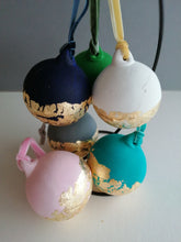 Baby pink Handpainted Christmas Bauble Decorations, Gold Leaf, Christmas Baubles, Christmas Decorations,