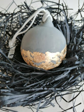 Grey Handpainted Christmas Bauble Decorations, Gold Leaf, Christmas Baubles, Christmas Decorations,