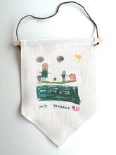 We can print your childs drawing onto one of our items to make a special custom gift for grandparents or someone special. Sublimation printed pennant flag. Small business UK Leeds. Personalised gift shop