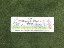Chatting Bench- make a friend- bench plaque sign
