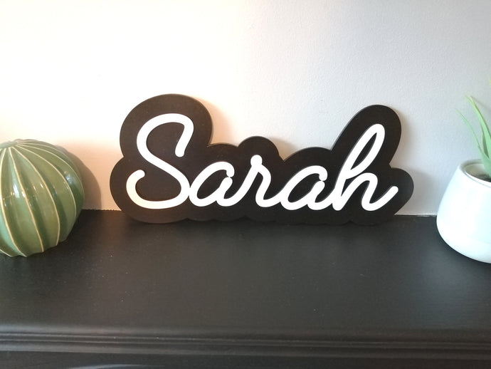 Cursive Font Name Plaque
