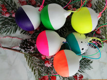 Neon Flourescent Yellow Christmas Bauble Decorations, Christmas Baubles, Christmas Decorations,