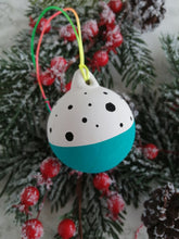 Hand painted clay bauble. Christmas gift small uk business personalised gifts based in Leeds