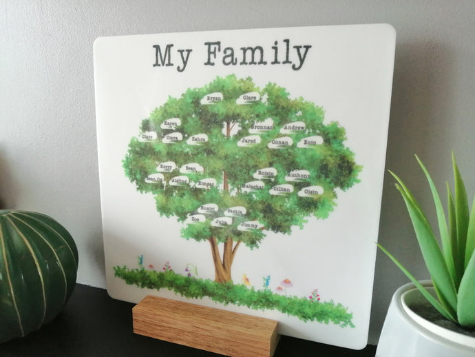 Family Tree Personalised Acrylic Plaque