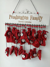 Advent Calendar - Red - Personalised with  mini sacks