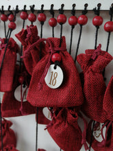 Advent Calendar - Red - Personalised with  mini sacks