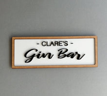 Personalised Gin Bar - Street Sign - Cursive Font