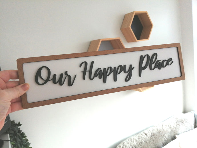 Our Happy Place - Street Sign - Cursive Font