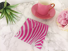 Pink Zebra Print - Glass Coaster