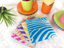Blue Zebra Print - Glass Coaster