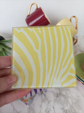 Yellow Zebra Print - Glass Coaster