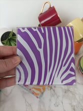 Colourful Zebra Print - Glass Coaster- set of 4