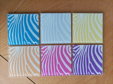 Colourful Zebra Print - Glass Coaster- set of 4