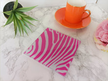 Colourful Zebra Print - Glass Coaster- set of 4