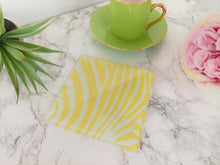Yellow Zebra Print - Glass Coaster