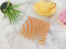 Colourful Zebra Print - Glass Coaster- set of 4