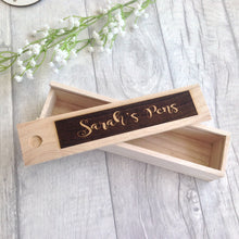 Wood pencil box / case - personalised painted pencil case - Fred And Bo