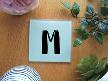 Initial- printed glass coaster