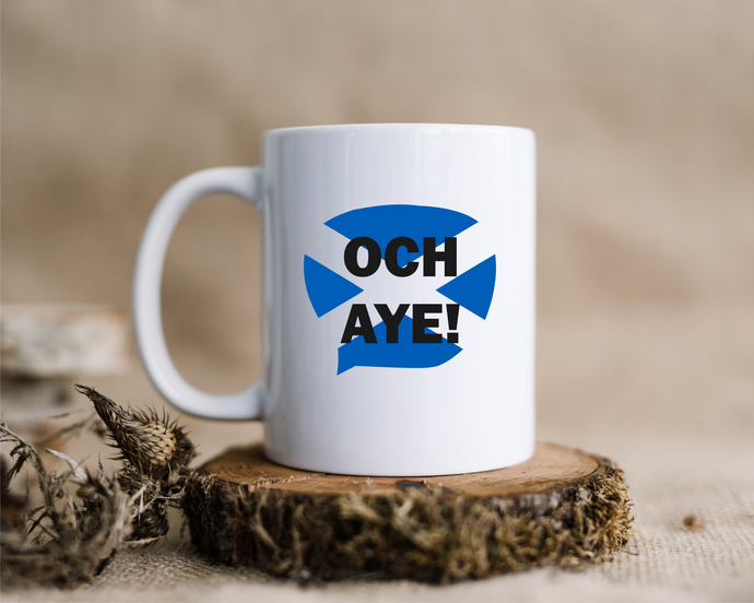 Scottish Flag Slang Och Aye printed ceramic mug | Saltire - St Andrews Flag