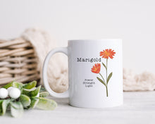 Birth Month Flower - October - Marigold - Personalised Printed Ceramic Mug