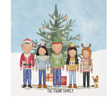 Festive Family Print - Pack of 5 Personalised Cards