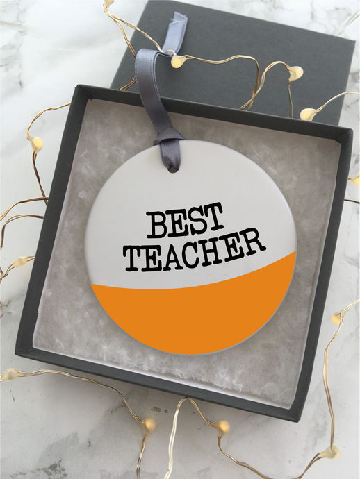 Colour block - Best Teacher - Ceramic Hanging Decoration - Fred And Bo