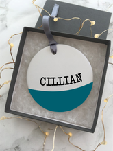 Colour block - Personalised Name - Ceramic Hanging Decoration - Fred And Bo