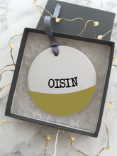 Colour block - Personalised Name - Ceramic Hanging Decoration - Fred And Bo