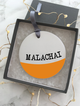 Colour block - Personalised Name - Ceramic Hanging Decoration - Fred And Bo