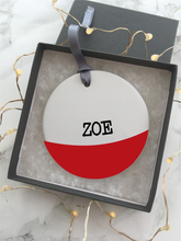 Colour block - Personalised Name - Ceramic Hanging Decoration - Fred And Bo