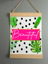 Wall Poster A4 Wooden Hanging Frame - Beautiful Tropical Leaf