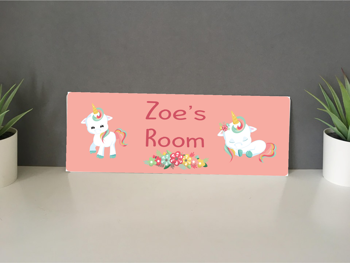 Unicorn personalised hanging door sign - Fred And Bo