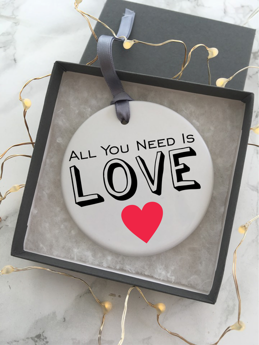 All you need is LOVE - Ceramic Hanging Decoration - Fred And Bo