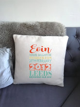 Baby Announcement Personalised printed cushion Teal Terrecotta