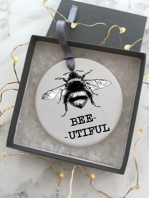 Ceramic Bauble BEE UTIFUL Hanging Decoration - Fred And Bo