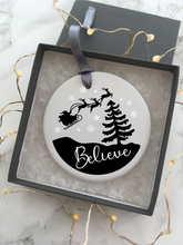 Festive Car and Tree Ceramic Hanging Decoration