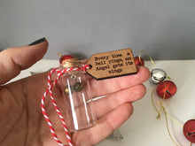 Mini Message Bottle- Bells and Angel wings- Christmas Tree Ornament - Fred And Bo